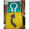 Image 1 : 2 METAL HIGHWAY SIGNS, TURN COMING & UTURN