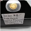 Image 2 : 2020 $8 PURE GOLD LUCKY FLOWER DRAGON, 1.27G .999 GOLD (TAX EXEMPT)