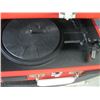 Image 2 : SMALL PORTABLE RECORD PLAYER, RED CASE