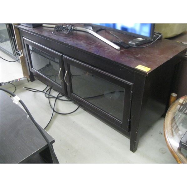 TV STAND WITH 2 GLASS DOORS