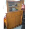 Image 1 : WOODEN CORNER CABINET WITH GLASS DOORS