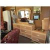 Image 1 : LG. BEDROOM SUITE, MIRRORED DRESSER, HEADBOARD, 2 NIGHTSTANDS & LG. WARDROBE CHEST