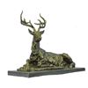 Image 1 : Large Recumbent Stag Bronze Sculpture