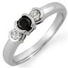 Image 1 : ACA CERTIFIED 0.50 ctw WHITE & BLACK DIAMOND RING GOLD