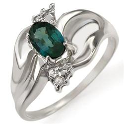 FINE 0.79ctw ACA Certified DIAMOND & BLUE SAPPHIRE RING