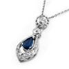Image 1 : ACA CERTIFIED 0.53ctw DIAMOND & BLUE SAPPHIRE NECKLACE