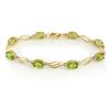 Image 1 : FINE 7.02ctw ACA CERTIFIED DIAMOND & PERIDOT BRACELET