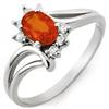 Image 1 : RING 0.70ctw ACA Certified DIAMOND & ORANGE SAPPHIRE