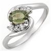 Image 1 : FINE 0.70ctw ACA Certified DIAMOND & GREEN SAPPHIRE RG