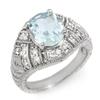 Image 1 : VINTAGE 3.60ctw ACA Certified DIAMOND & AQUAMARINE RING