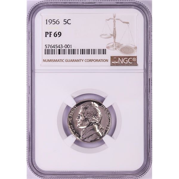 1956 Proof Jefferson Nickel Coin NGC PF69