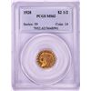 Image 1 : 1928 $2 1/2 Indian Head Quarter Eagle Gold Coin PCGS MS62