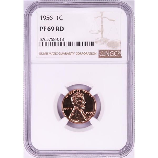 1956 Proof Lincoln Wheat Cent Coin NGC PF69RD