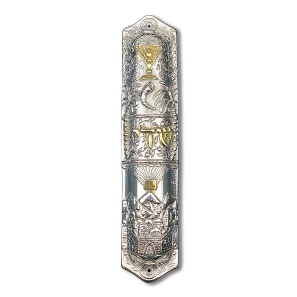 Raphael Abecassis Sterling Silver Electroform Mezuzah with Letter of Authenticity