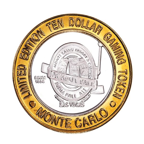 .999 Silver Monte Carlo Las Vegas, Nevada $10 Casino Limited Edition Gaming Token