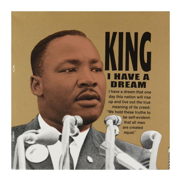 Steve Kaufman (1960-2010) "Martin Luther King" Original Serigraph on Canvas