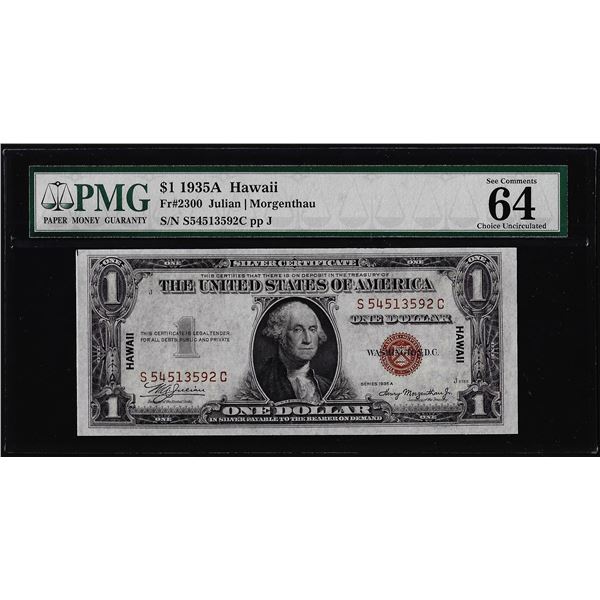 1935A $1 Hawaii WWII Emergency Silver Certificate Note PMG Choice Uncirculated 64EPQ