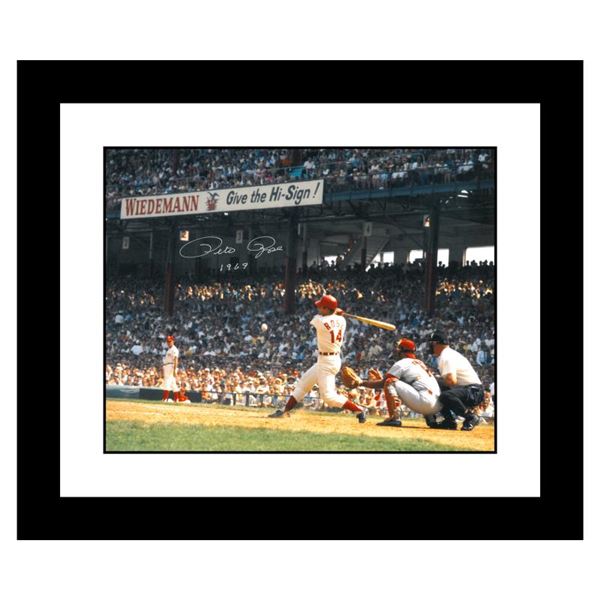 "Rose Hitting in Crosley Field" Framed Archival Photograph