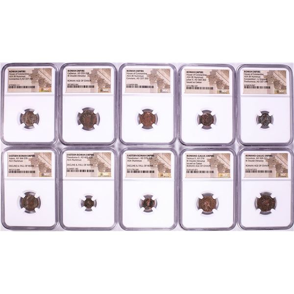 Lot of (10) Ancient Roman Empire Coins NGC Certified