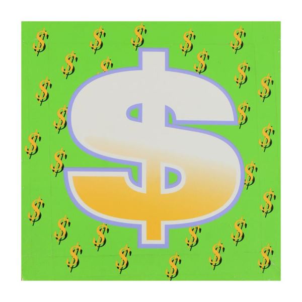 Steve Kaufman (1960-2010) "Dollar Sign (Green Bold)" Original Serigraph on Canvas
