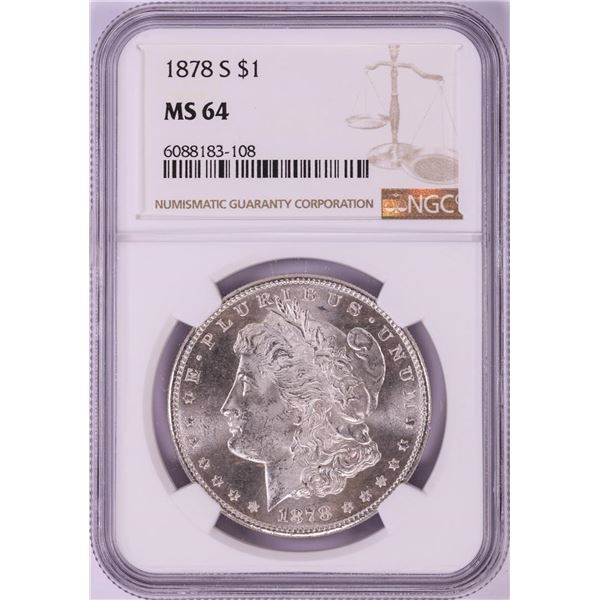 1878-S $1 Morgan Silver Dollar Coin NGC MS64
