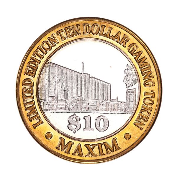 .999 Silver Maxim Hotel & Casino Las Vegas, NV $10 Limited Edition Gaming Token