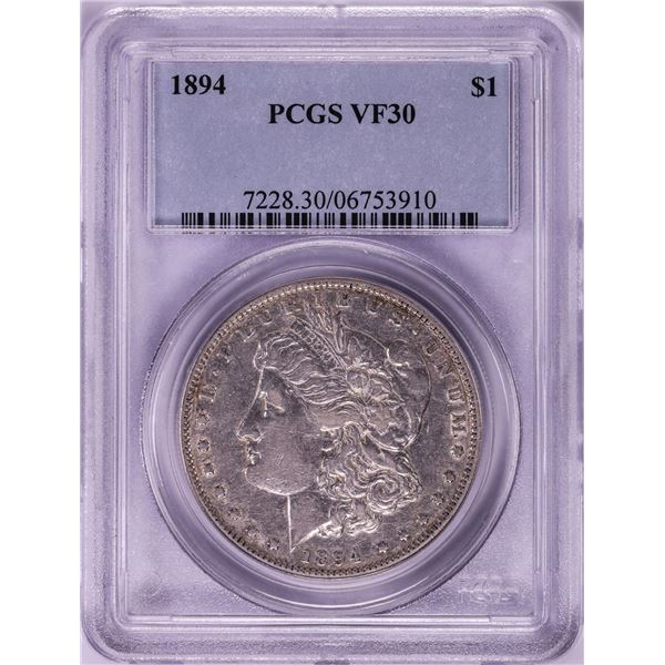 1894 $1 Morgan Silver Dollar Coin PCGS VF30