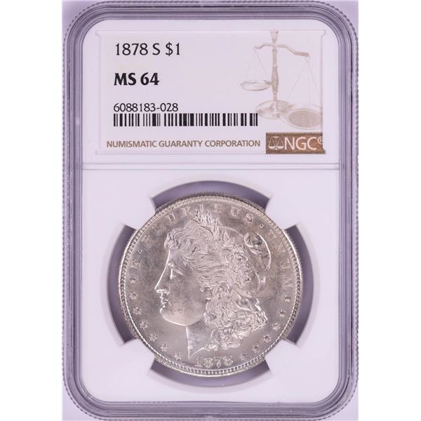 1878-S $1 Morgan Silver Dollar Coin NGC MS64