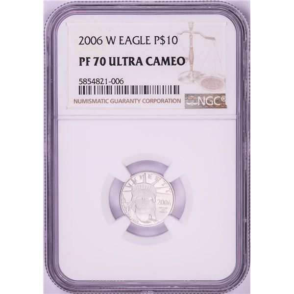 2006-W $10 Proof American Platinum Eagle Coin NGC PF70 Ultra Cameo