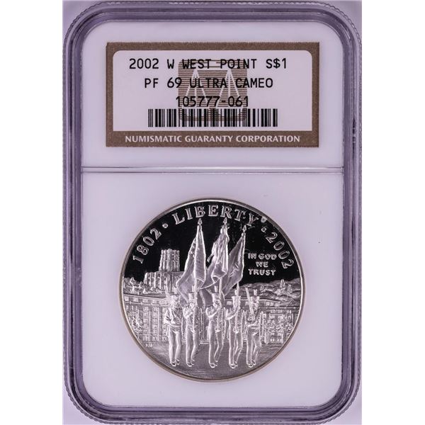 2002-W $1 Proof West Point Commemorative Silver Dollar Coin NGC PF69 Ultra Cameo