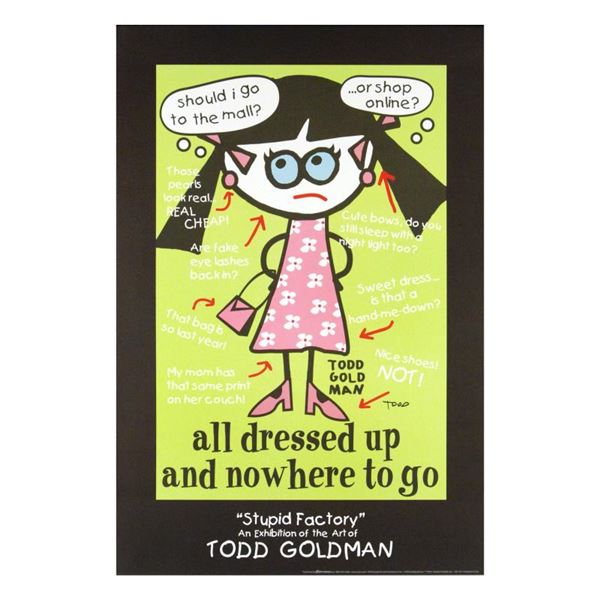 Todd Goldman "All Dressed Up and Nowhere to Go" Collectible Hand Signed Lithograph