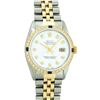 Image 2 : Rolex Men's Two Tone White Diamond & Sapphire Datejust Oyster Perpetual Wristwatch