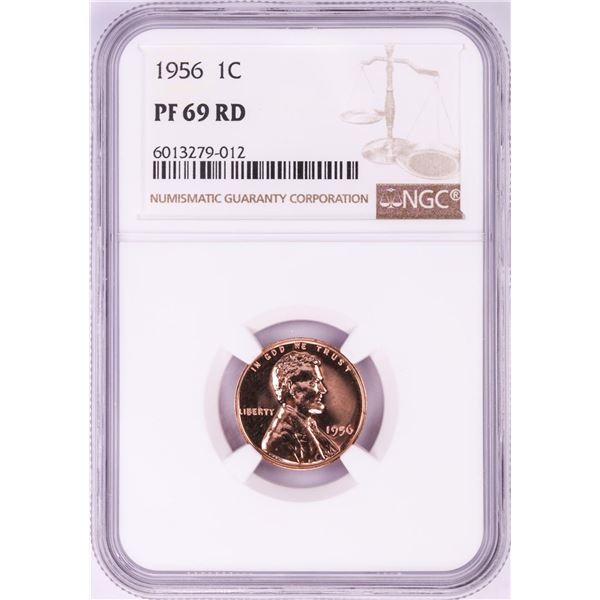 1956 Proof Lincoln Wheat Cent Coin NGC PF69RD