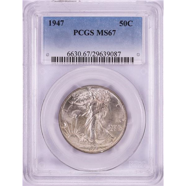 1947 Walking Liberty Half Dollar Coin PCGS MS67