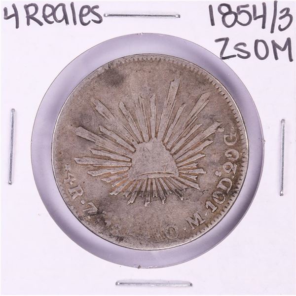 1854/3 ZsOM Mexico 4 Reales Silver Coin