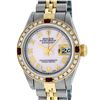 Image 1 : Rolex Ladies Two Tone Pink MOP Diamond & Ruby Oyster Perpetual Datejust Wristwatch