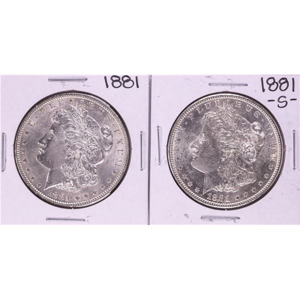 Lot of 1881 & 1881-S $1 Morgan Silver Dollar Coins