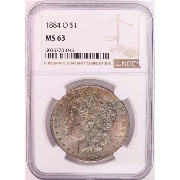 1884-O $1 Morgan Silver Dollar Coin NGC MS63 Great Toning