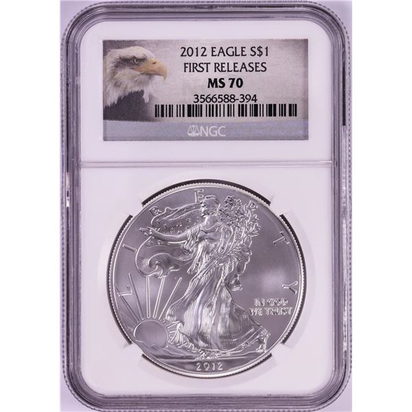 2012 $1 American Silver Eagle Coin NGC MS70 First Releases