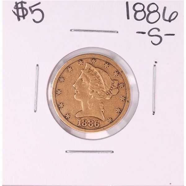 1886-S $5 Liberty Head Half Eagle Gold Coin