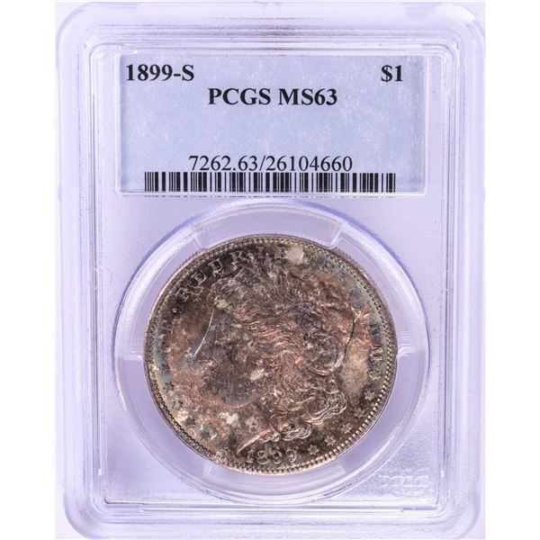 1899-S $1 Morgan Silver Dollar Coin PCGS MS63 Nice Toning