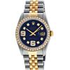 Image 2 : Rolex Men's Two Tone Blue Diamond Datejust Wristwatch