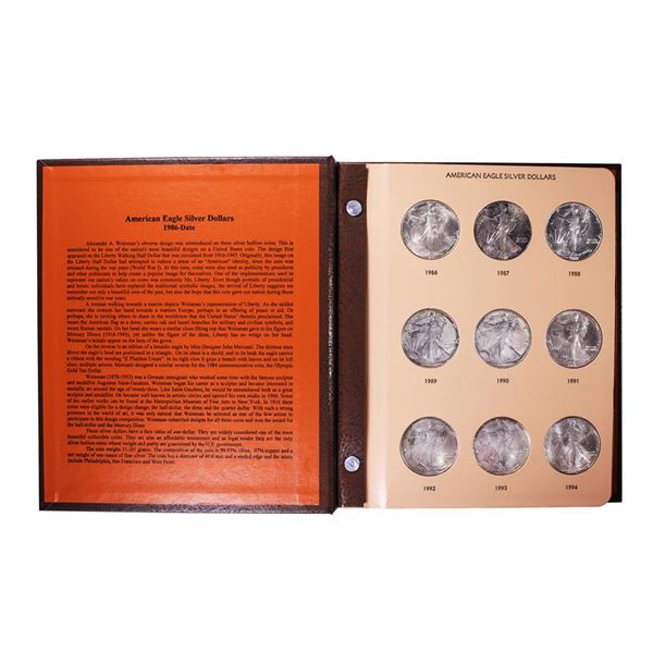 Set of 1986-2021 $1 American Silver Eagle Coins in Dansco Book