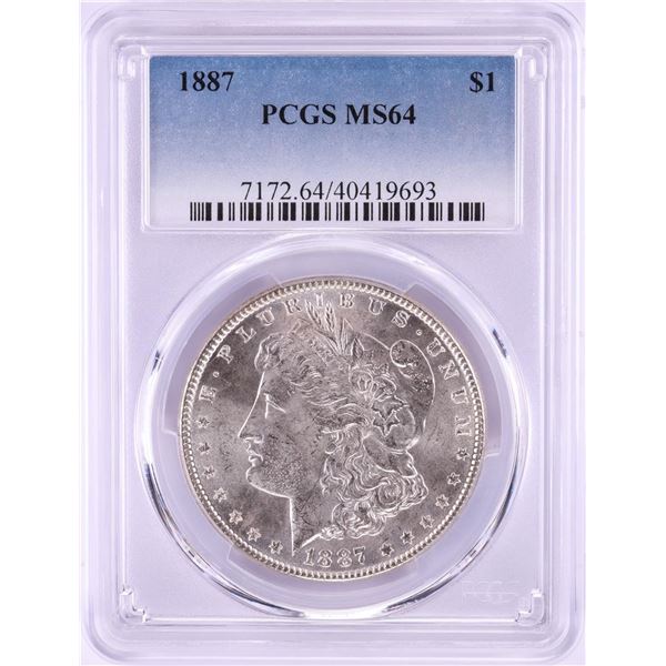 1887 $1 Morgan Silver Dollar Coin PCGS MS64