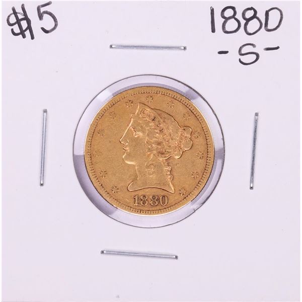 1880-S $5 Liberty Head Half Eagle Gold Coin