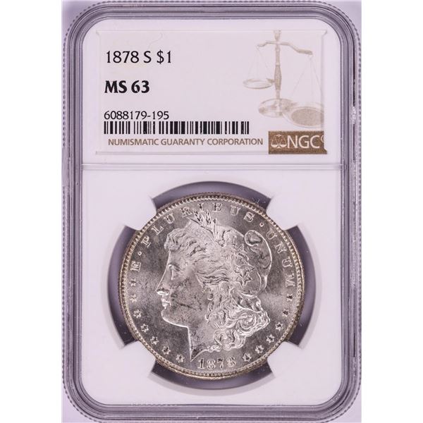 1878-S $1 Morgan Silver Dollar Coin NGC MS63