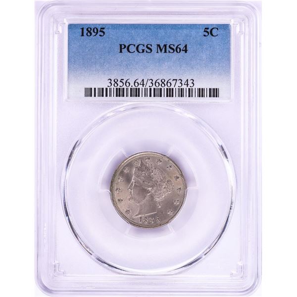 1895 Liberty V Nickel Coin PCGS MS64