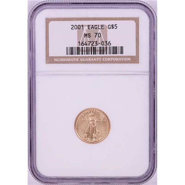 2001 $5 American Gold Eagle Coin NGC MS70