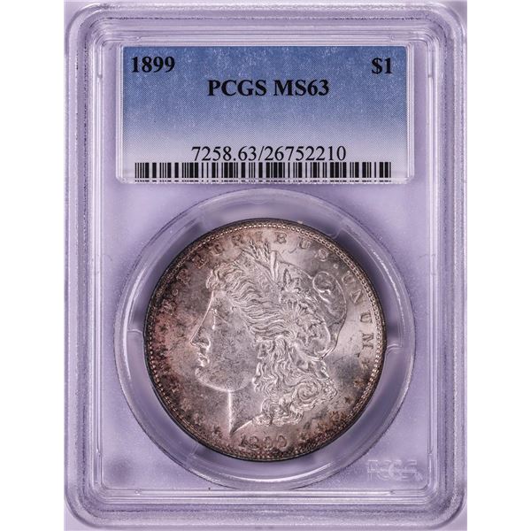 1899 $1 Morgan Silver Dollar Coin PCGS MS63