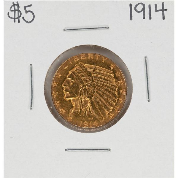 1914-D $5 Indian Head Half Eagle Gold Coin